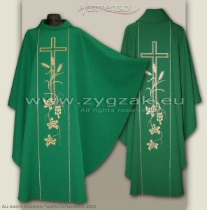 OG-HM-X-2 GREEN GOTHIC CHASUBLE