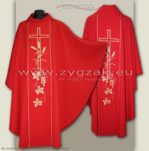 OG-HM-X-2 RED GOTHIC CHASUBLE