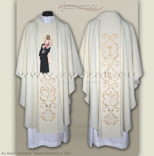 DIVINE MERCY WITH BLESSED SISTER FAUSTINA
GOTHIC STYLE CHASUBLE