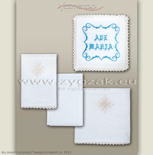 C29 "AVE MARIA" BLUE - CHALICE LINEN SET