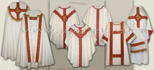 S-HMS-2C (ROZ-GH) SEMI-GOTHIC STYLE CONCELEBRANT HIGH MASS SET