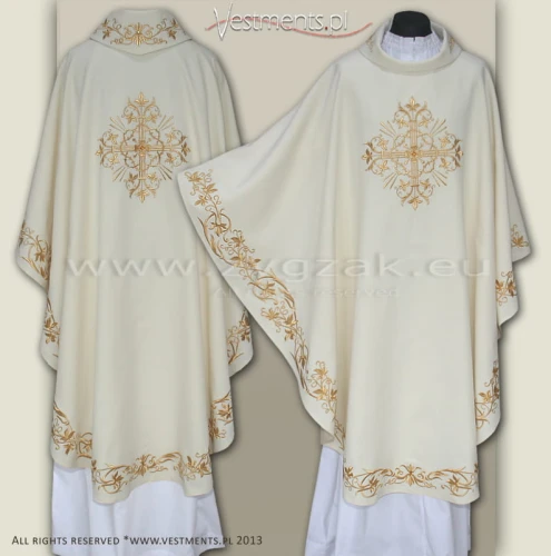 OG-HMS-11 WHITE GOTHIC CHASUBLE