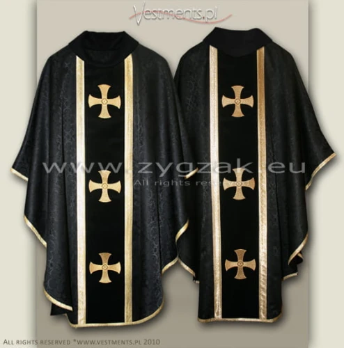 OG-HM-4C BLACK - GOTHIC CHASUBLE