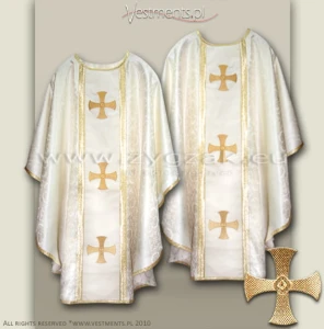 OG-HM-3C WHITE - GOTHIC CHASUBLE