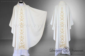 OG-HM-16 WHITE -  GOTHIC CHASUBLE "THE SACRAMENT OF MATRIMONY"