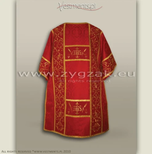 Embroidered Roman style Dalmatic - red