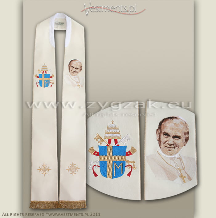 "POPE JOHN PAUL II" Gothic Stole