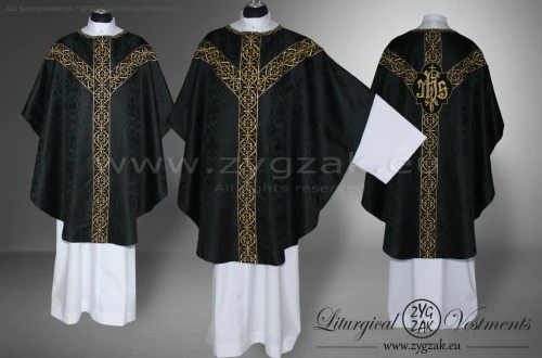 Semi-Gothic style Low Mass Set - black with black/gold orphreys