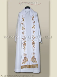 SR-HR-5 WHITE STOLE "THE SACRAMENT OF MATRIMONY"