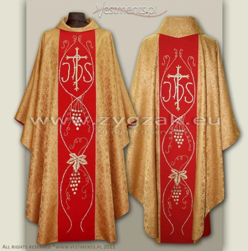 OG-HR-IHS-6 BRO RED/GOLD 
GOTHIC STYLE CHASUBLE