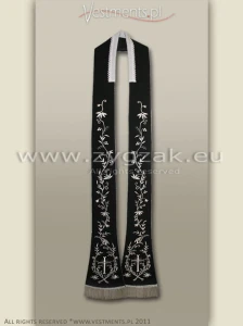 SR-HM-1 ROMAN STOLE BLACK/SILVER
