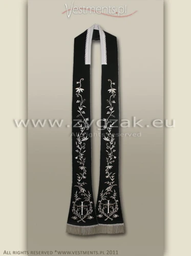 SR-HM-1 ROMAN STYLE STOLE black/silver