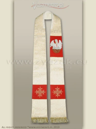 GOTHIC STYLE STOLE - PELICAN DESIGN
white/red