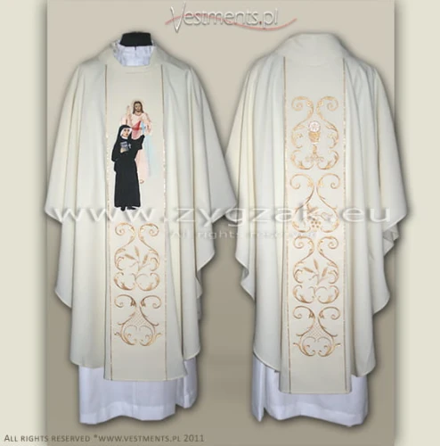 DIVINE MERCY WITH BLESSED SISTER FAUSTINA
GOTHIC STYLE CHASUBLE