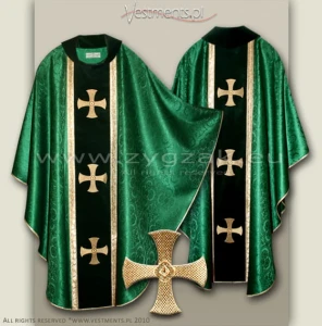 OG-HM-4C GREEN - GOTHIC CHASUBLE