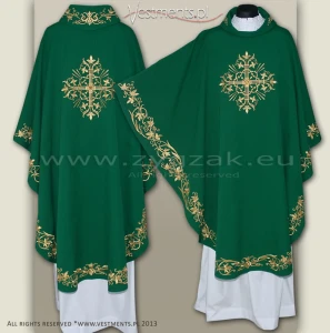 OG-HMS-11 GREEN GOTHIC CHASUBLE