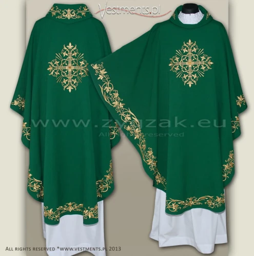 OG-HMS-11 GREEN GOTHIC CHASUBLE