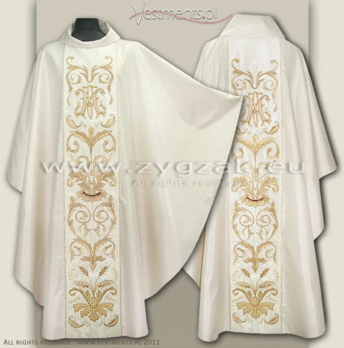 OG8-HM-1 MAR 
WHITE/GOLD IVORY GOTHIC STYLE CHASUBLE