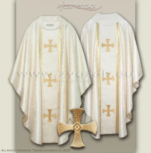 OG-HM-4C WHITE - GOTHIC CHASUBLE