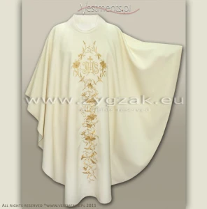 OG-HM-IHS-7 WHITE GOTHIC CHASUBLE