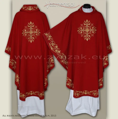 OG-HMS-11 RED GOTHIC CHASUBLE