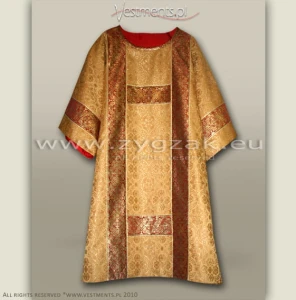 DS-BRO-GT DARK GOLD/RED SEMI-GOTHIC DALMATIC