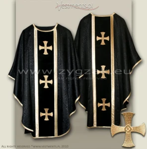 OG-HM-3C BLACK - GOTHIC CHASUBLE