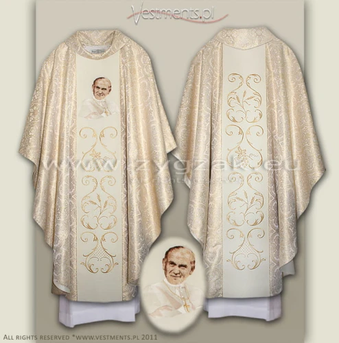 "POPE JOHN PAUL II" Gothic Chasuble