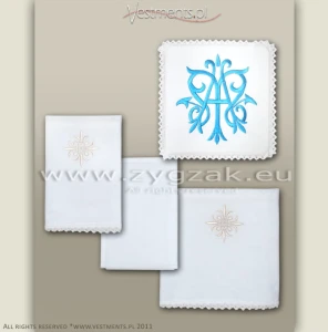 C27 DARK BLUE - MARIAN CHALICE LINEN SET